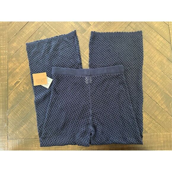 Shade & Shore Target Navy Blue Crochet Swim Coverup Pants Size Medium - Picture 5 of 5